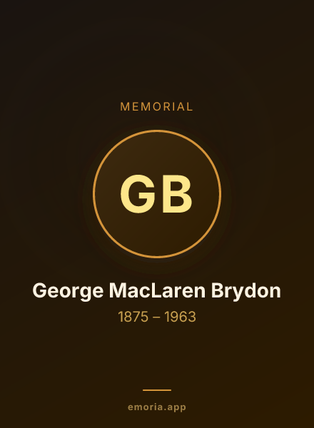 Memorial portrait of George MacLaren Brydon