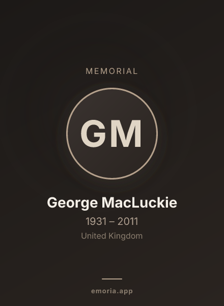 Memorial portrait of George MacLuckie