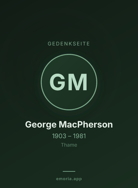 Gedenkportrait von George MacPherson