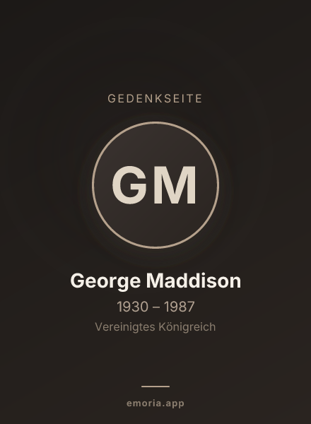 Gedenkportrait von George Maddison