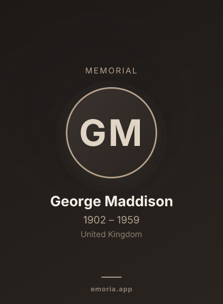Memorial portrait of George Maddison