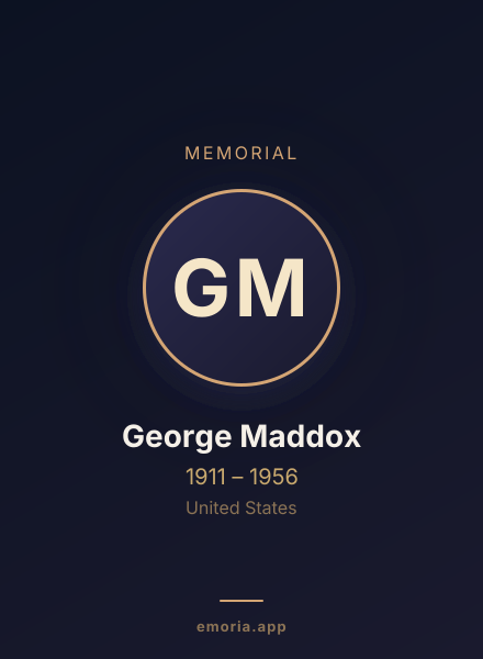 Memorial portrait of George Maddox