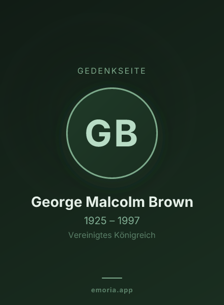 Gedenkportrait von George Malcolm Brown