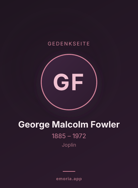 Gedenkportrait von George Malcolm Fowler