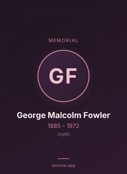 Memorial portrait of George Malcolm Fowler