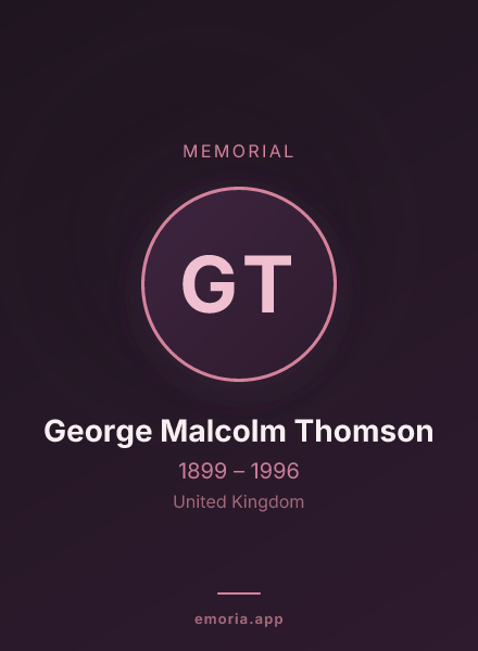 Memorial portrait of George Malcolm Thomson