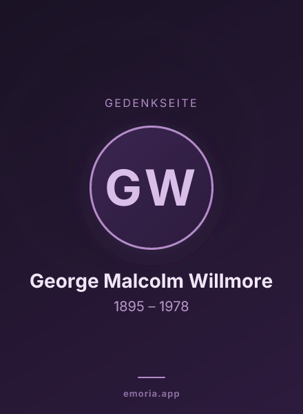 Gedenkportrait von George Malcolm Willmore