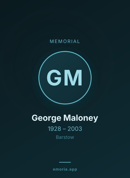 Memorial portrait of George Maloney