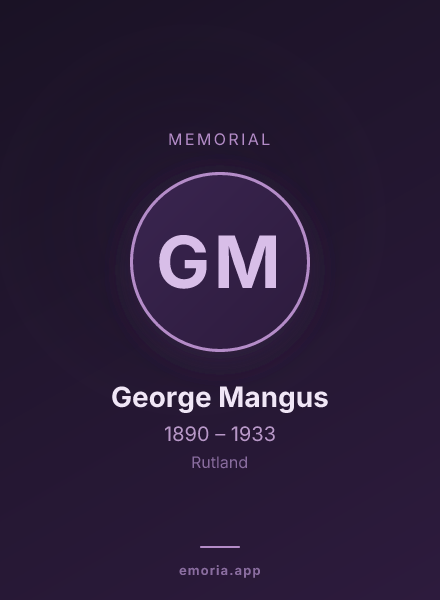 Memorial portrait of George Mangus