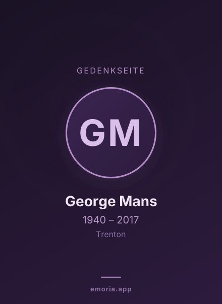 Gedenkportrait von George Mans
