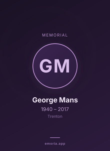 Memorial portrait of George Mans