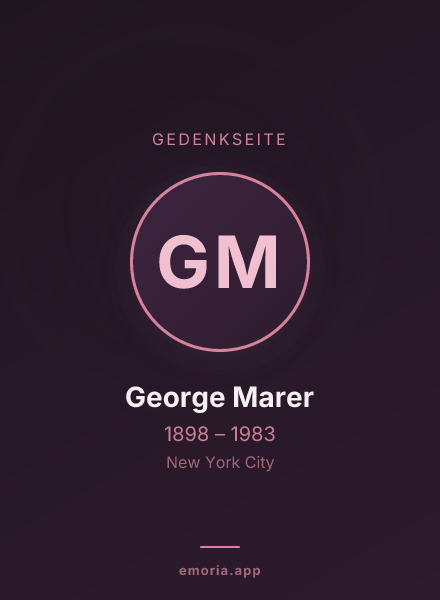 Gedenkportrait von George Marer