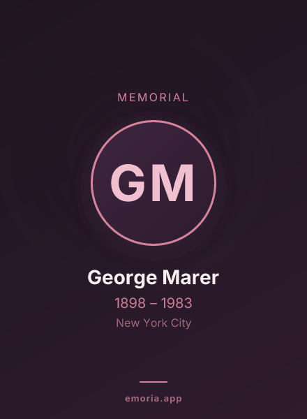Memorial portrait of George Marer