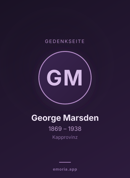 Gedenkportrait von George Marsden