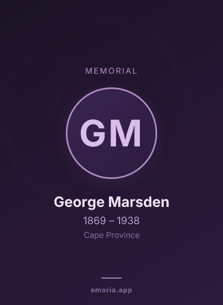 Memorial portrait of George Marsden