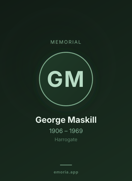 Memorial portrait of George Maskill