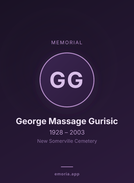 Memorial portrait of George Massage Gurisic