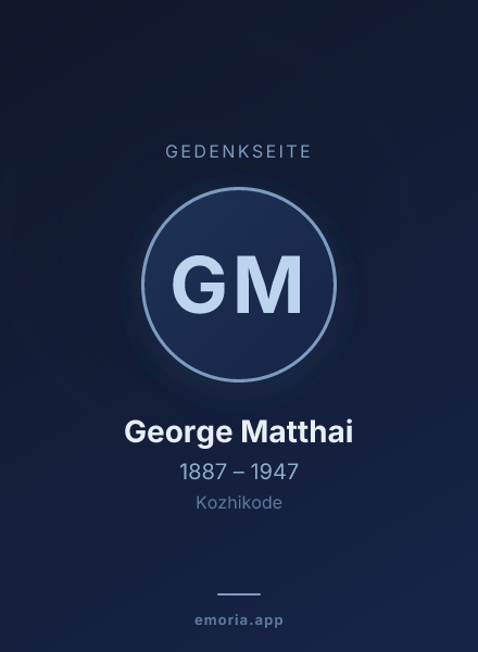 Gedenkportrait von George Matthai