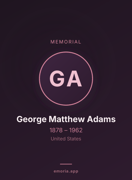 Memorial portrait of George Matthew Adams