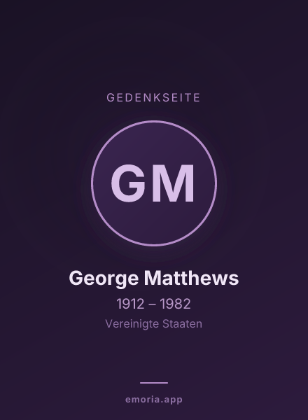 Gedenkportrait von George Matthews