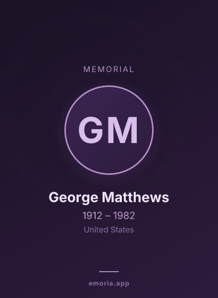 Memorial portrait of George Matthews