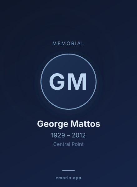 Memorial portrait of George Mattos