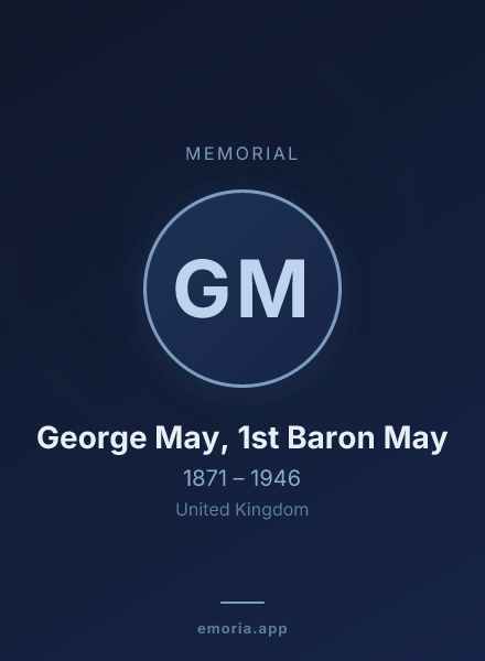 Memorial portrait of George May, 1st Baron May