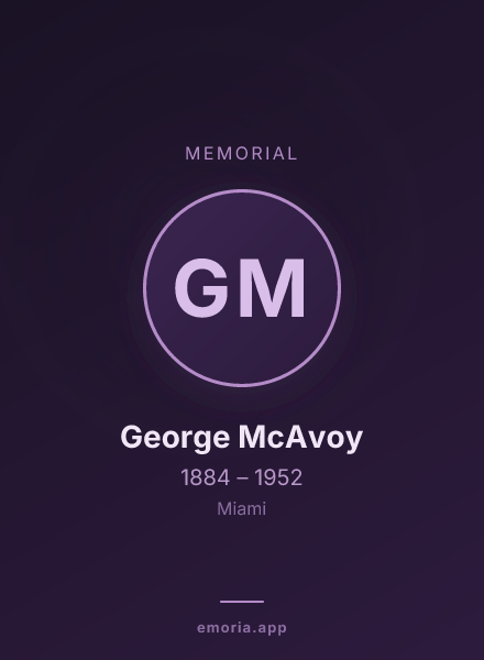Memorial portrait of George McAvoy