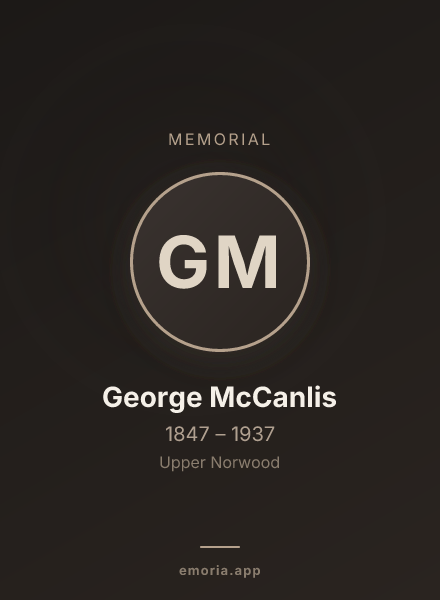 Memorial portrait of George McCanlis