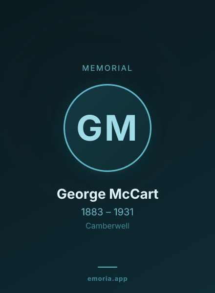 Memorial portrait of George McCart