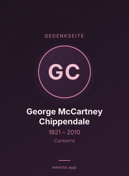 Gedenkportrait von George McCartney Chippendale