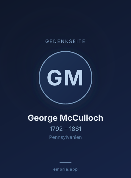 Gedenkportrait von George McCulloch