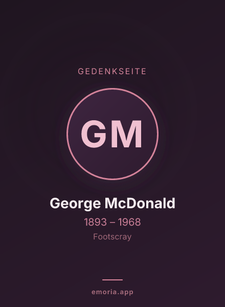 Gedenkportrait von George McDonald