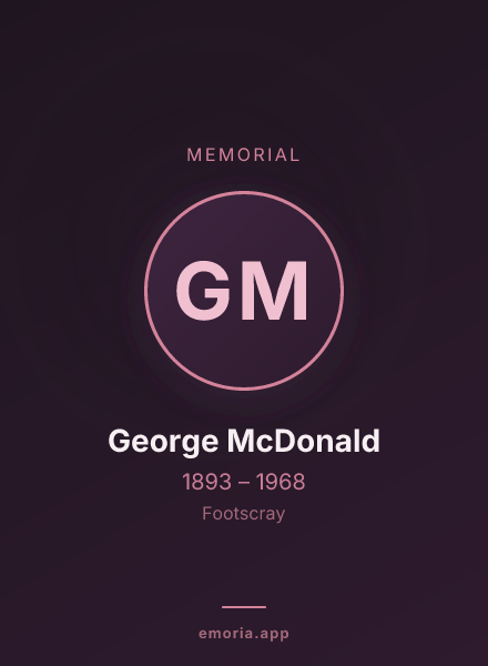 Memorial portrait of George McDonald