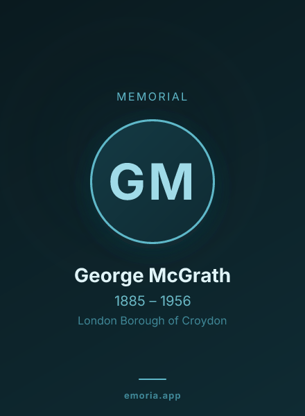 Memorial portrait of George McGrath