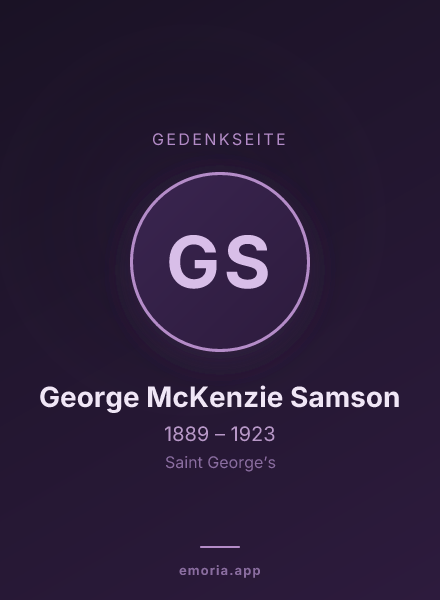 Gedenkportrait von George McKenzie Samson