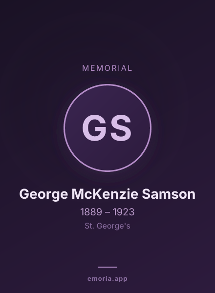Memorial portrait of George McKenzie Samson