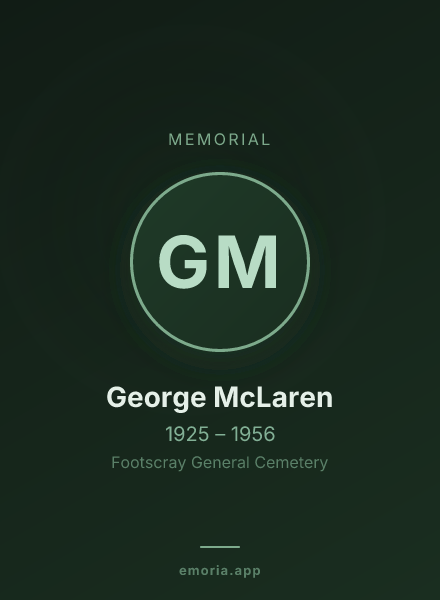 Memorial portrait of George McLaren