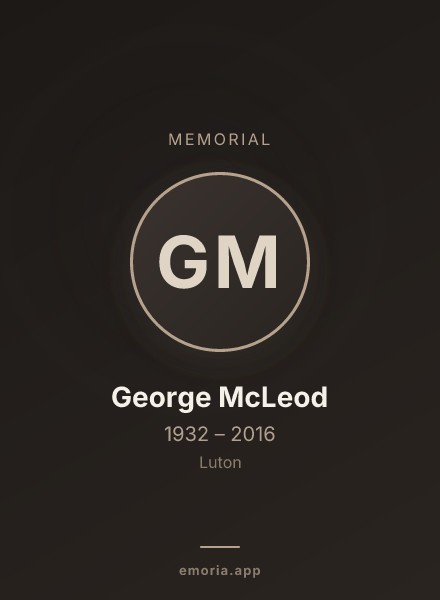 Memorial portrait of George McLeod