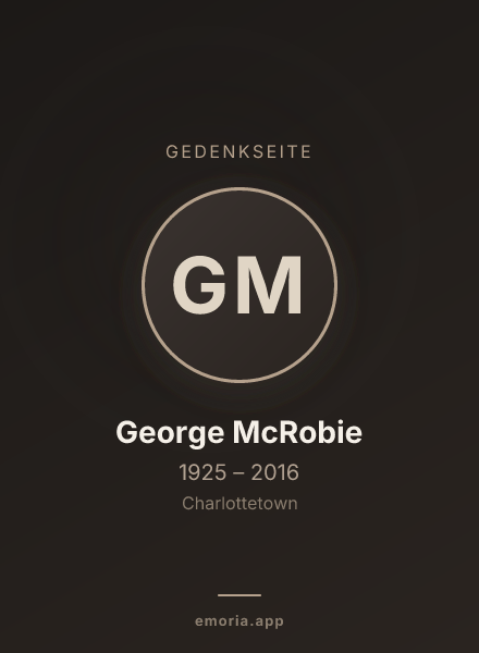 Gedenkportrait von George McRobie