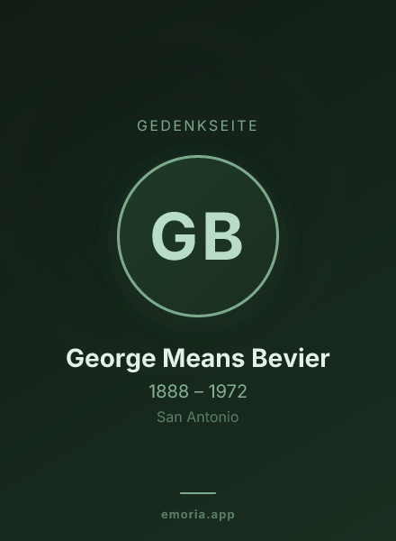 Gedenkportrait von George Means Bevier