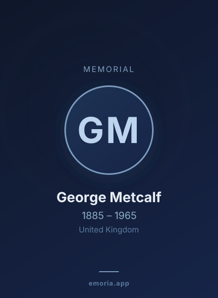 Memorial portrait of George Metcalf