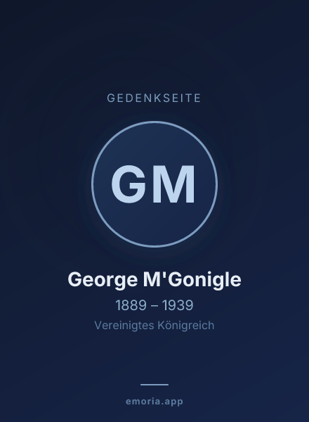 Gedenkportrait von George M'Gonigle