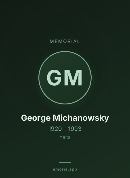Memorial portrait of George Michanowsky