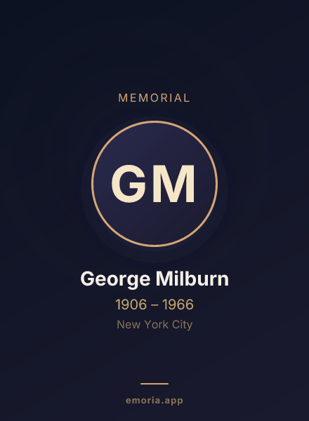 Memorial portrait of George Milburn