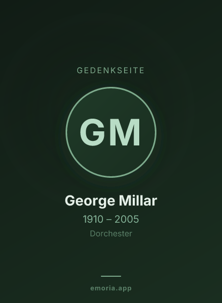 Gedenkportrait von George Millar