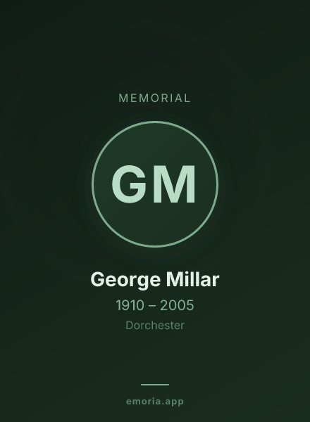 Memorial portrait of George Millar