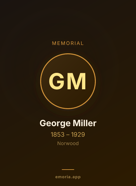 Memorial portrait of George Miller