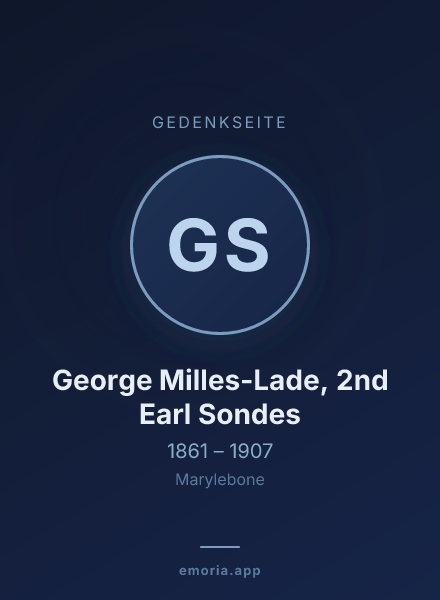 Gedenkportrait von George Milles-Lade, 2nd Earl Sondes