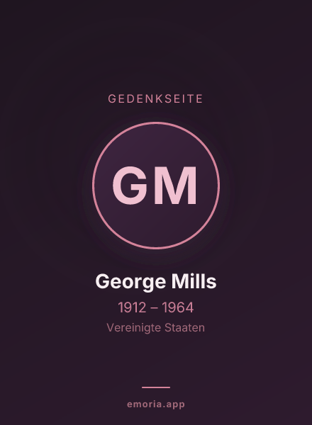 Gedenkportrait von George Mills